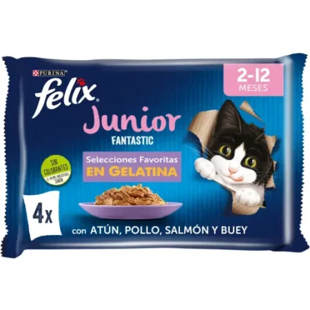 Purina Felix Multipack Assortiment Fantastic Junior en Gelée 4*85G