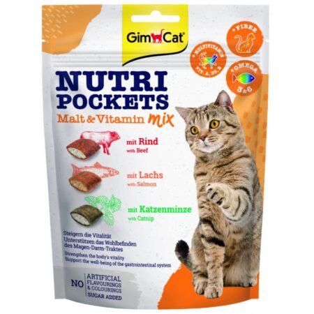 GimCat Nutri Pockets Malt & Vitamin Mix,150 g