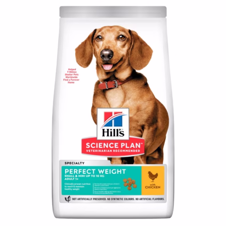 Hill's Science Plan Perfect Weight - Croquettes pour Chien Adulte (1+) - Petite Race - au Poulet