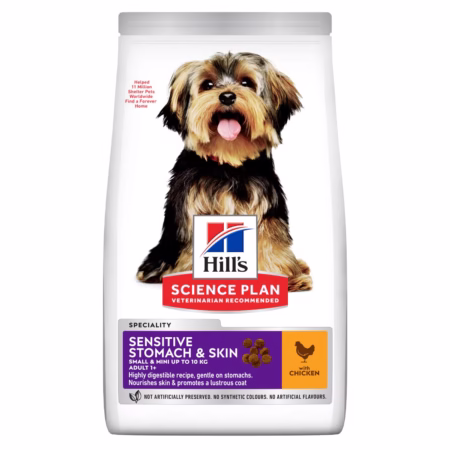 Hill's Science Plan Sensitive Stomach & Skin - Croquettes pour Chien Adulte (1+) - Petite Race - au Poulet
