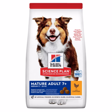 Croquettes pour Chien Mature (7+) – Moyenne Race – au Poulet