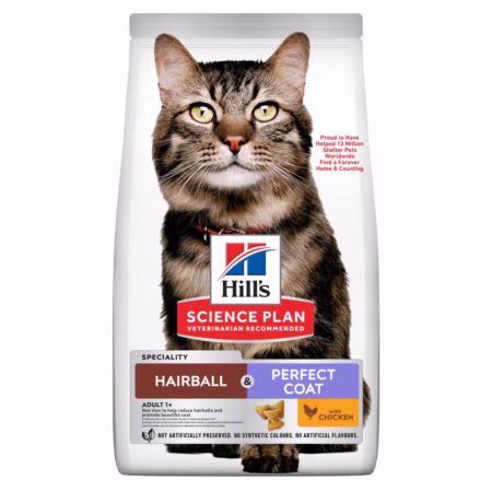 Hairball & Perfect Coat – Croquettes pour Chat Adulte – au Poulet