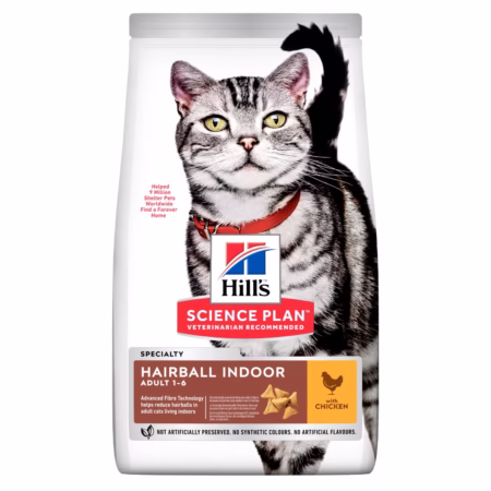 HILL’S SCIENCE PLAN Aliment pour Chat Adulte Hairball Indoor Poulet