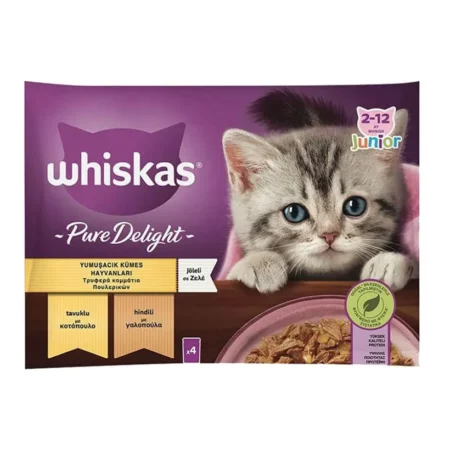 Whiskas Multipack Junior Pure Delight POULET – DINDE 4*85G
