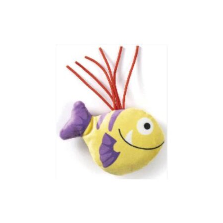 Océan piranha en tissu et caoutchouc avec herbe à chat 12x9 cm