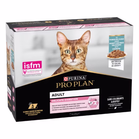 Proplan Delicate Digestion with Fish for Adult Cat 10*85G