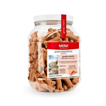 Mera snacks pour chiens au saumon et riz 600g