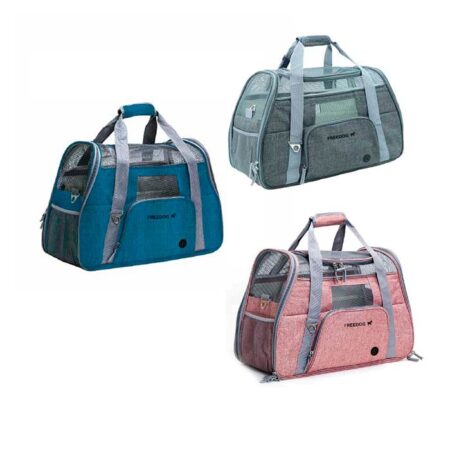 Sac de Transport - CROSSWORLD - 51x23x35cm - Gris - Pour Chien - Sangle de Sécurité