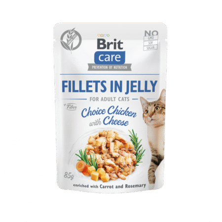Brit Care Cat Fillets in Jelly Choice Chicken with Cheese 85 g