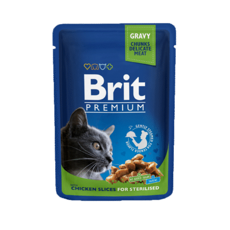 Brit Premium Cat Pouches Chicken Slices for Sterilised 100 g