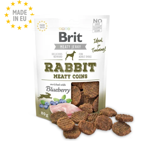 Brit Jerky-Rabbit Meaty Coins 80 g