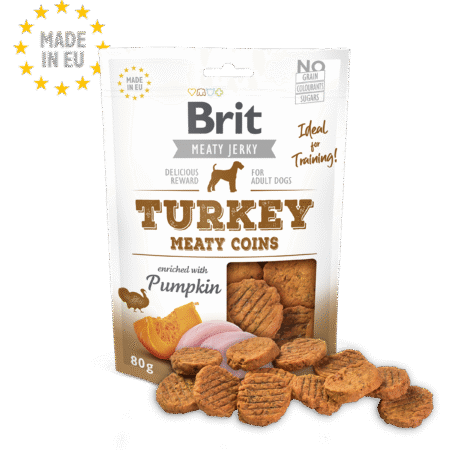 Brit Jerky Puppy-Turkey Meaty Coins 80 g
