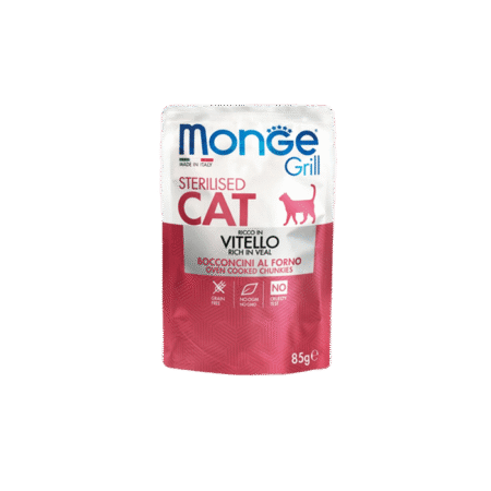 Veau stérilisé humide MONGE Grill Cat 85 g